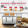 4 piece Ultra Wide Slot Toaster Automatic Multi-stove Breakfast Toast SUS304 Dual Control Panel 6 Bake Browning Level High Lift Bar 3 Features-Thaw /