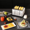 4 piece Ultra Wide Slot Toaster Automatic Multi-stove Breakfast Toast SUS304 Dual Control Panel 6 Bake Browning Level High Lift Bar 3 Features-Thaw /