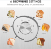 4 piece Ultra Wide Slot Toaster Automatic Multi-stove Breakfast Toast SUS304 Dual Control Panel 6 Bake Browning Level High Lift Bar 3 Features-Thaw /